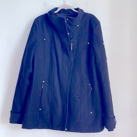 Long Tall Sally wool blend insulated full zip cold weather winter coat sz 16 - Picture 1 of 8